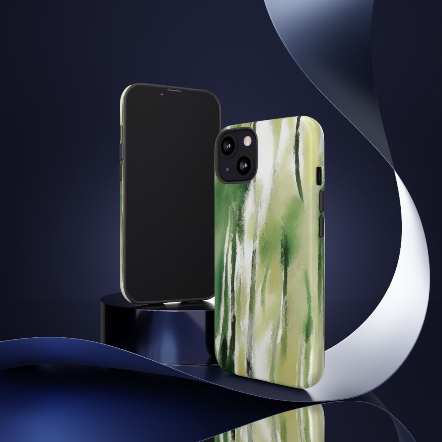 Abstract Green Phone Case - Modern Tough Cases for Nature Lovers, Gift for Students, Eco-Friendly, Stylish Protection