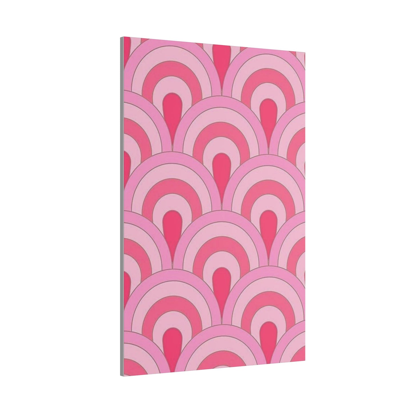 Abstract Pink Waves Canvas Art, Modern Wall Decor, Retro Geometric Print, Living Room, Bedroom, Art Gift