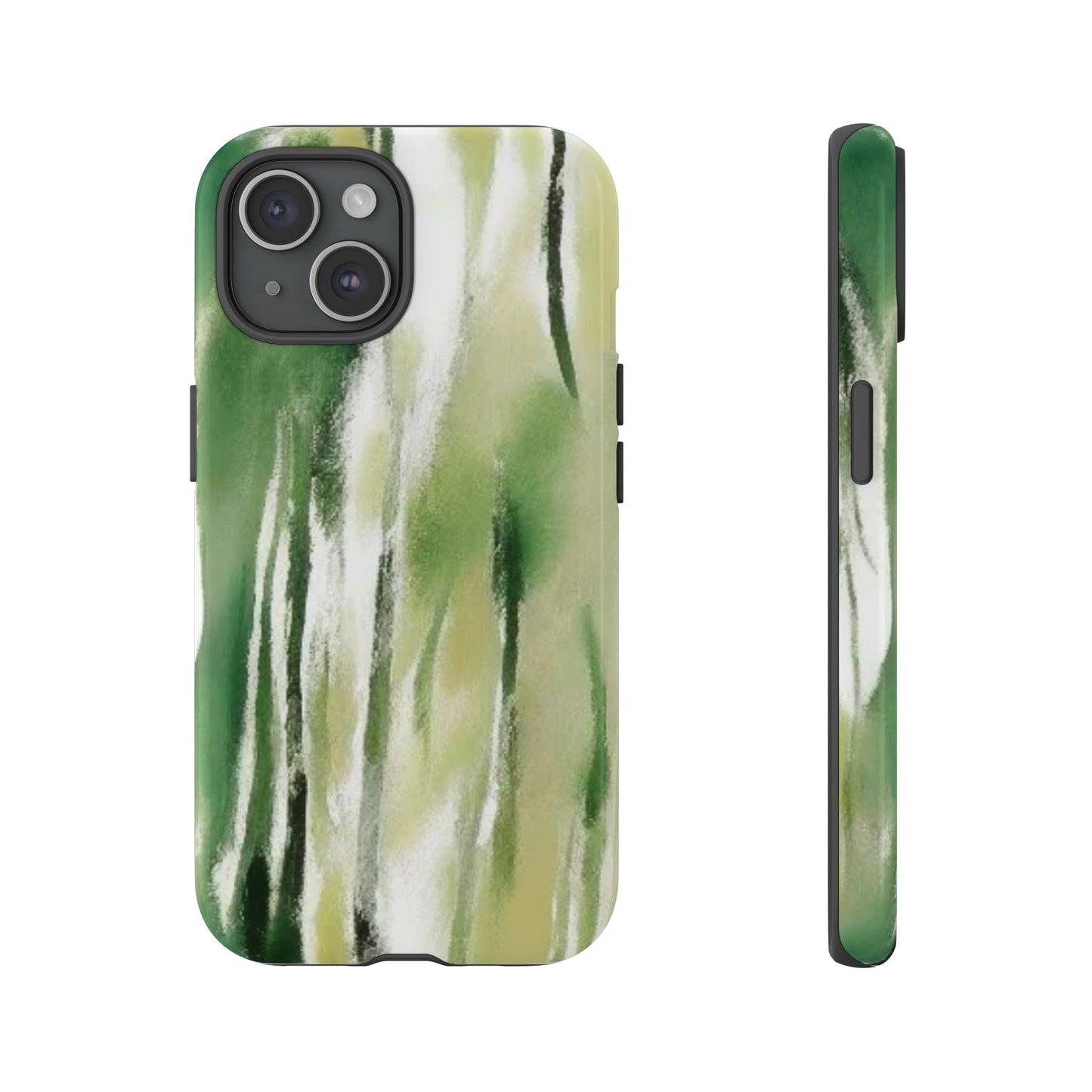 Abstract Green Phone Case - Modern Tough Cases for Nature Lovers, Gift for Students, Eco-Friendly, Stylish Protection