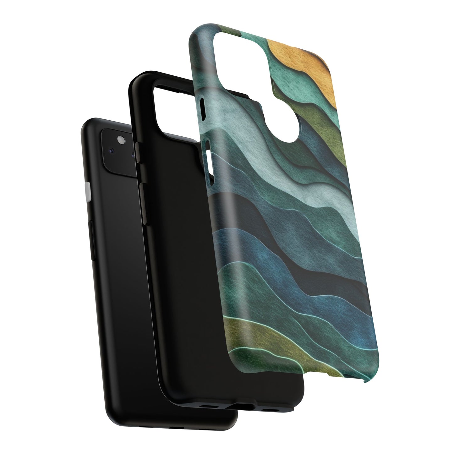 Artistic Phone Case - Waves Design, Eco-Friendly, Unique Gifts, Trendy Accessories, Perfect for Nature Lovers, Christmas Gift