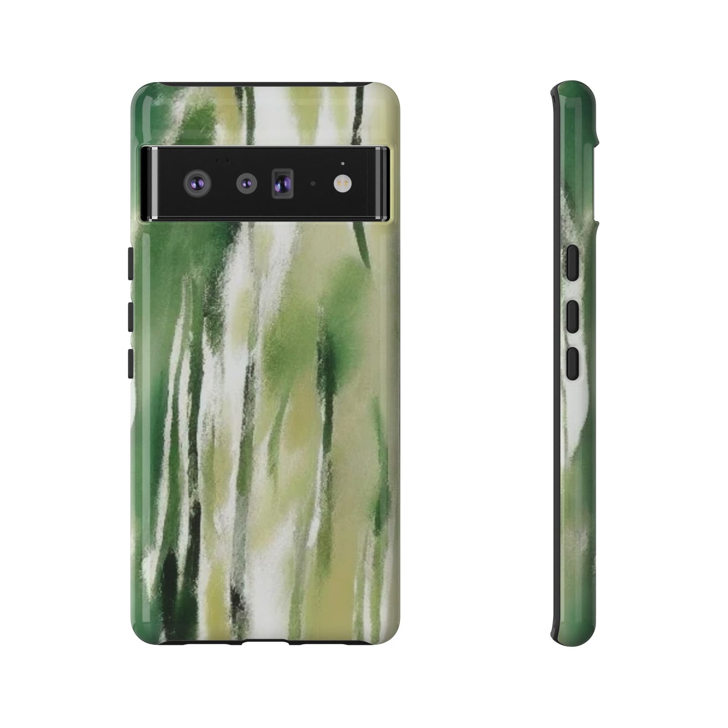 Abstract Green Phone Case - Modern Tough Cases for Nature Lovers, Gift for Students, Eco-Friendly, Stylish Protection