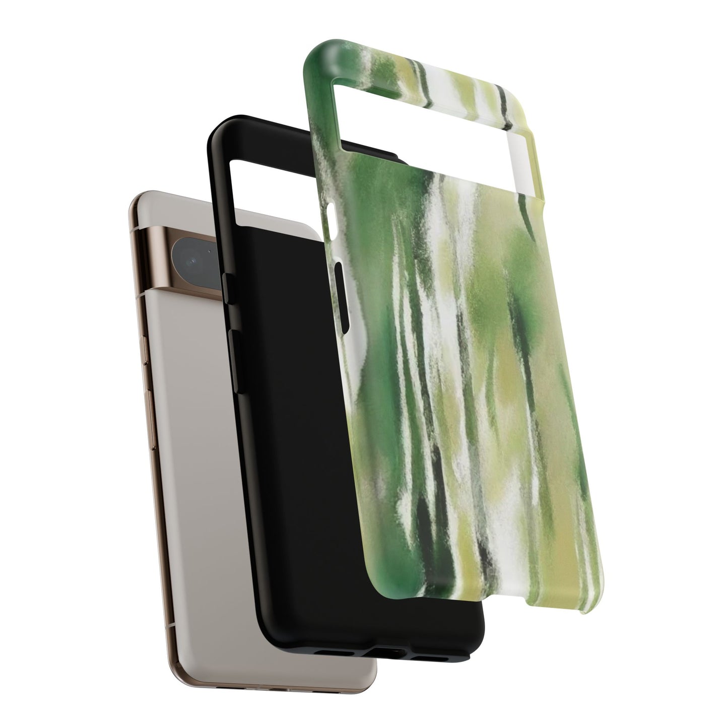 Abstract Green Phone Case - Modern Tough Cases for Nature Lovers, Gift for Students, Eco-Friendly, Stylish Protection