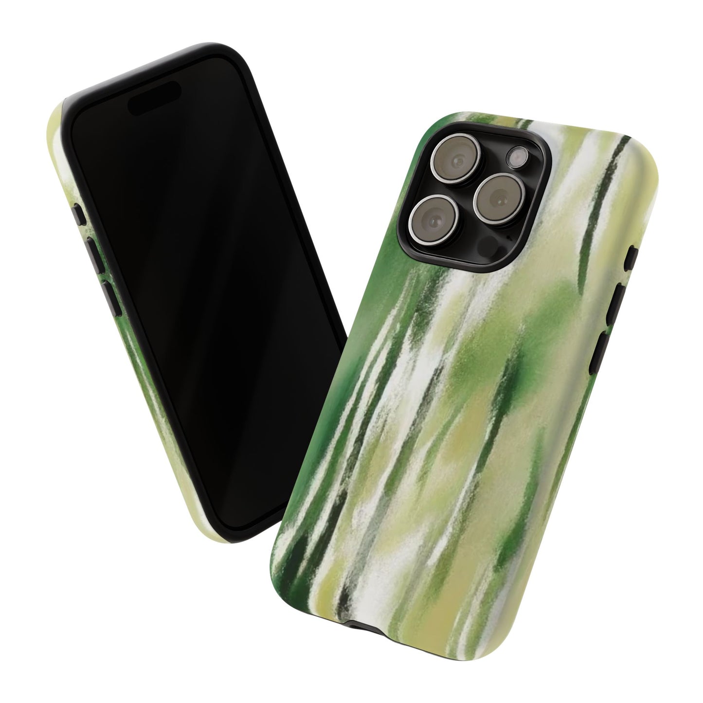 Abstract Green Phone Case - Modern Tough Cases for Nature Lovers, Gift for Students, Eco-Friendly, Stylish Protection