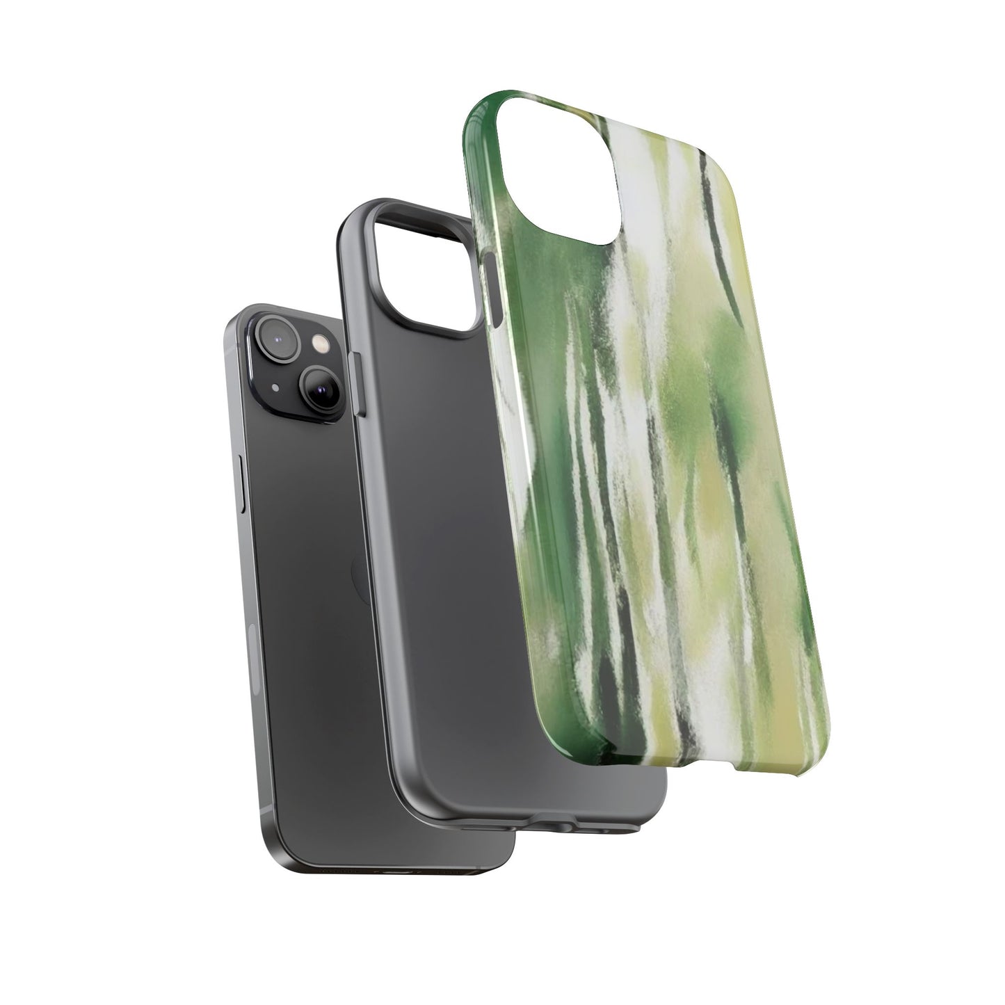 Abstract Green Phone Case - Modern Tough Cases for Nature Lovers, Gift for Students, Eco-Friendly, Stylish Protection