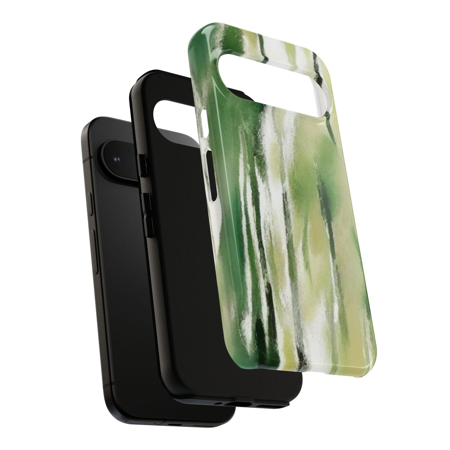 Abstract Green Phone Case - Modern Tough Cases for Nature Lovers, Gift for Students, Eco-Friendly, Stylish Protection