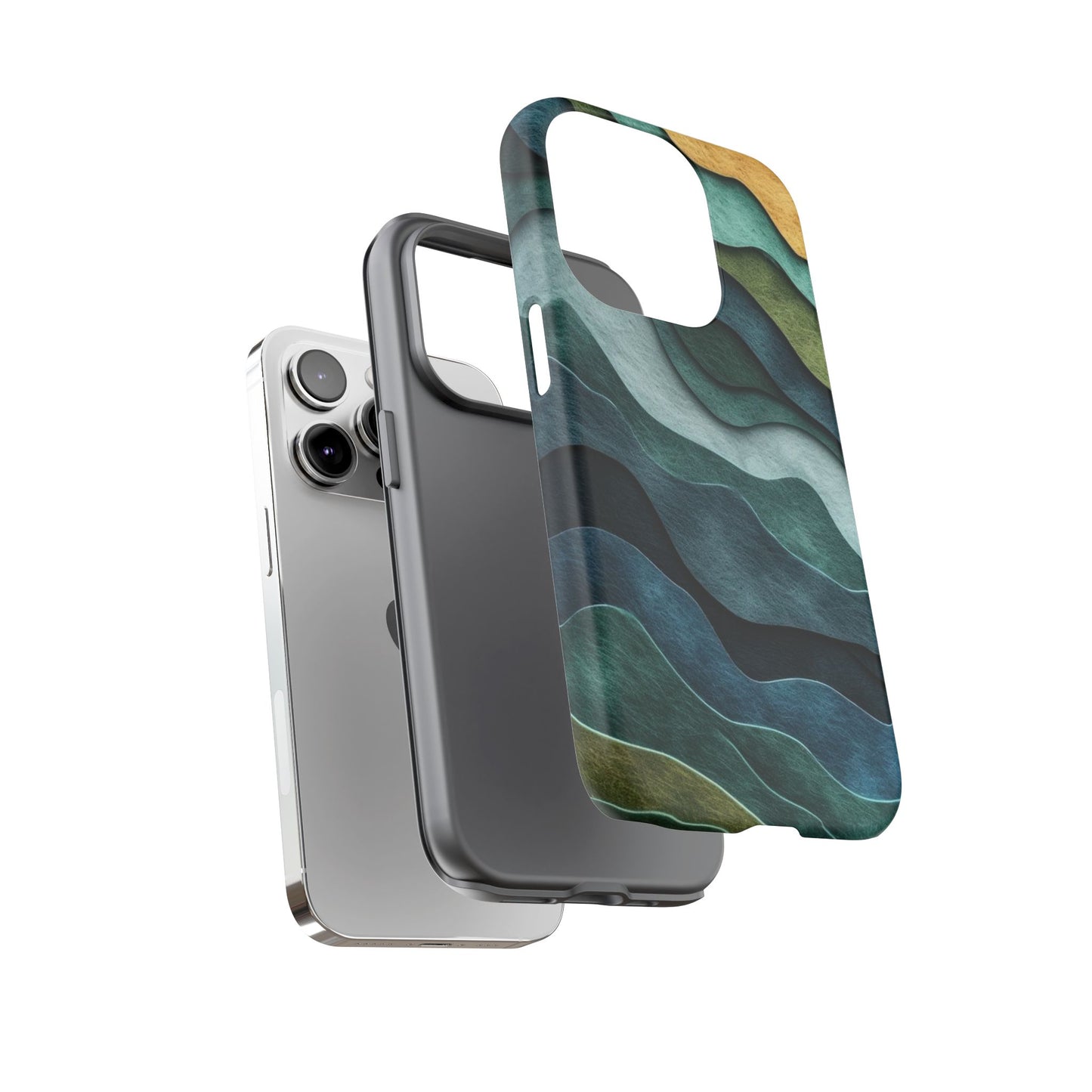 Artistic Phone Case - Waves Design, Eco-Friendly, Unique Gifts, Trendy Accessories, Perfect for Nature Lovers, Christmas Gift