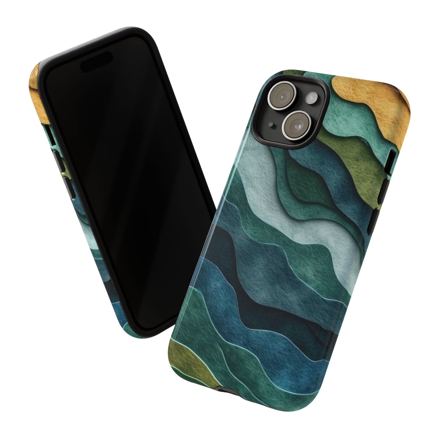 Artistic Phone Case - Waves Design, Eco-Friendly, Unique Gifts, Trendy Accessories, Perfect for Nature Lovers, Christmas Gift