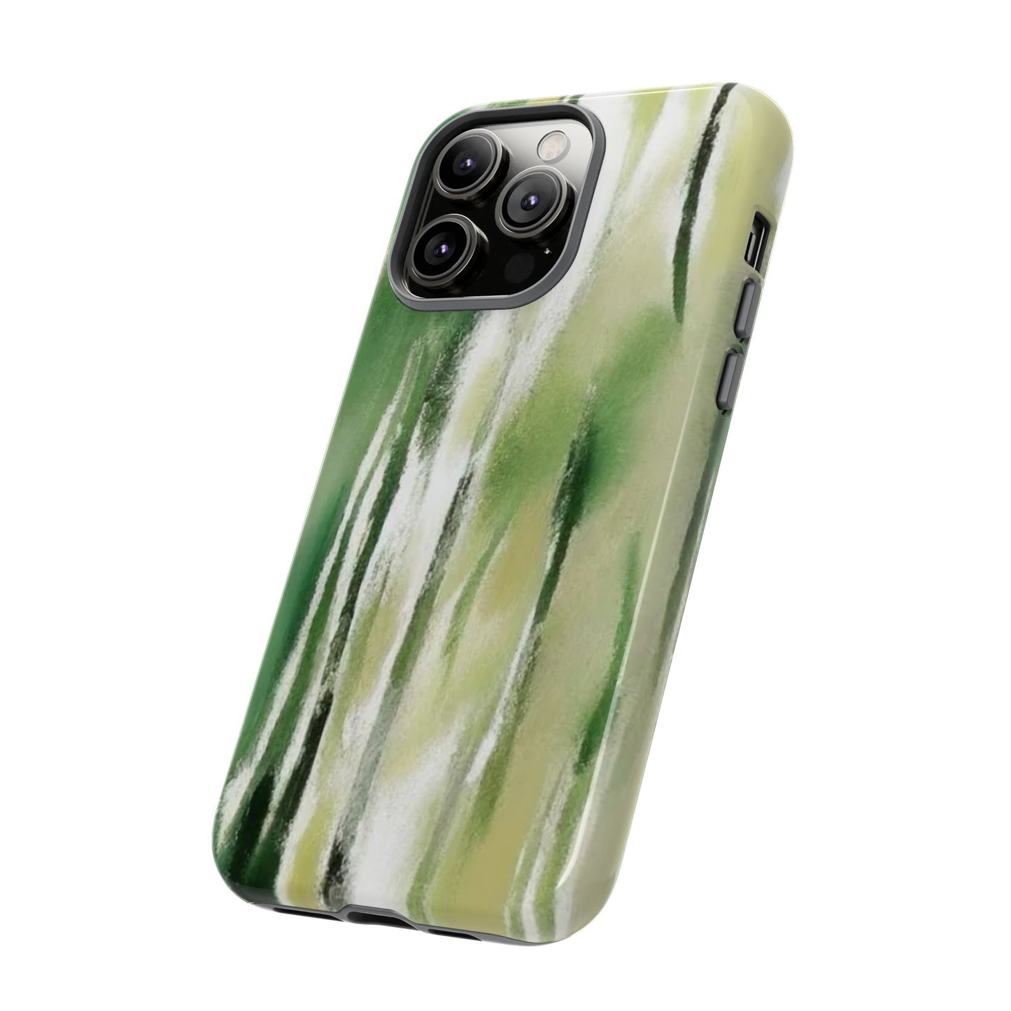 Abstract Green Phone Case - Modern Tough Cases for Nature Lovers, Gift for Students, Eco-Friendly, Stylish Protection