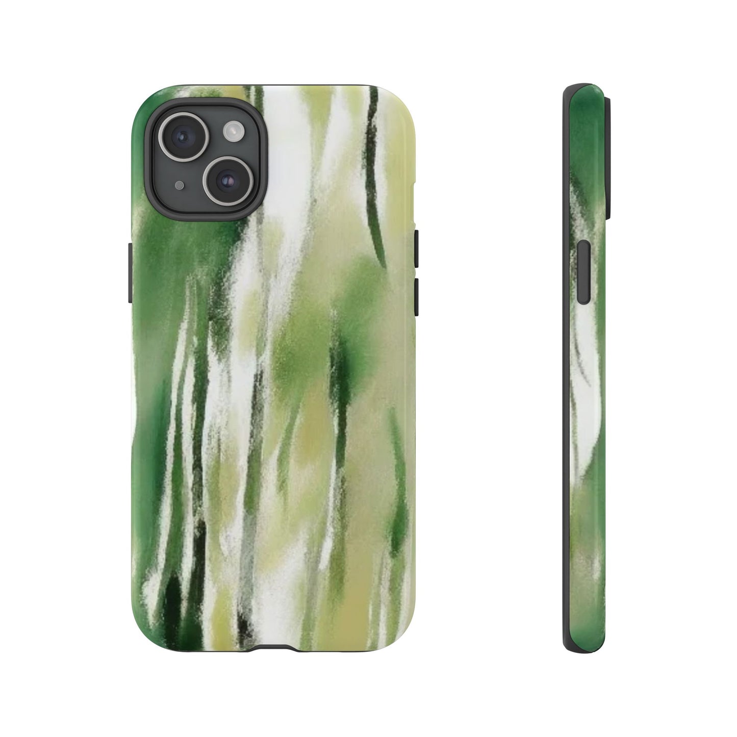 Abstract Green Phone Case - Modern Tough Cases for Nature Lovers, Gift for Students, Eco-Friendly, Stylish Protection