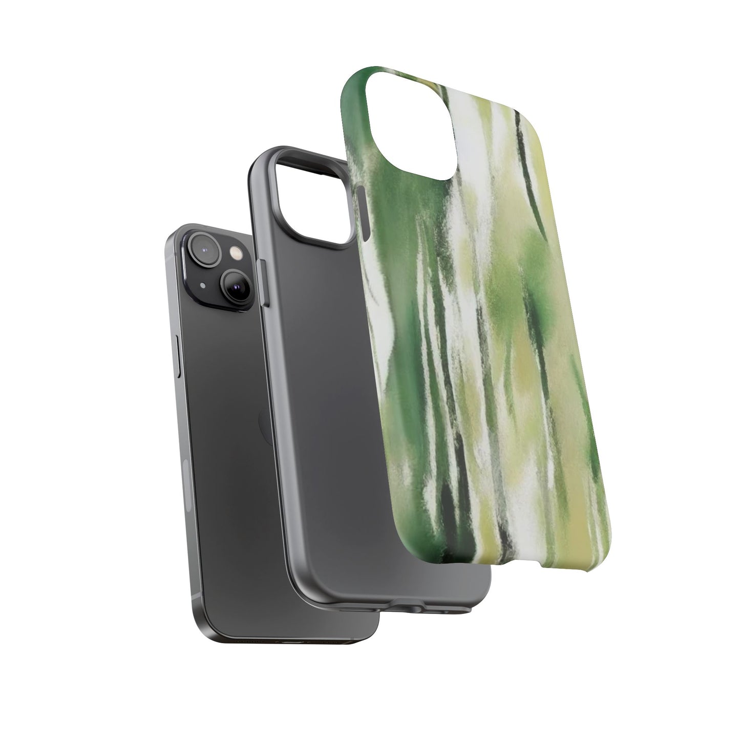 Abstract Green Phone Case - Modern Tough Cases for Nature Lovers, Gift for Students, Eco-Friendly, Stylish Protection