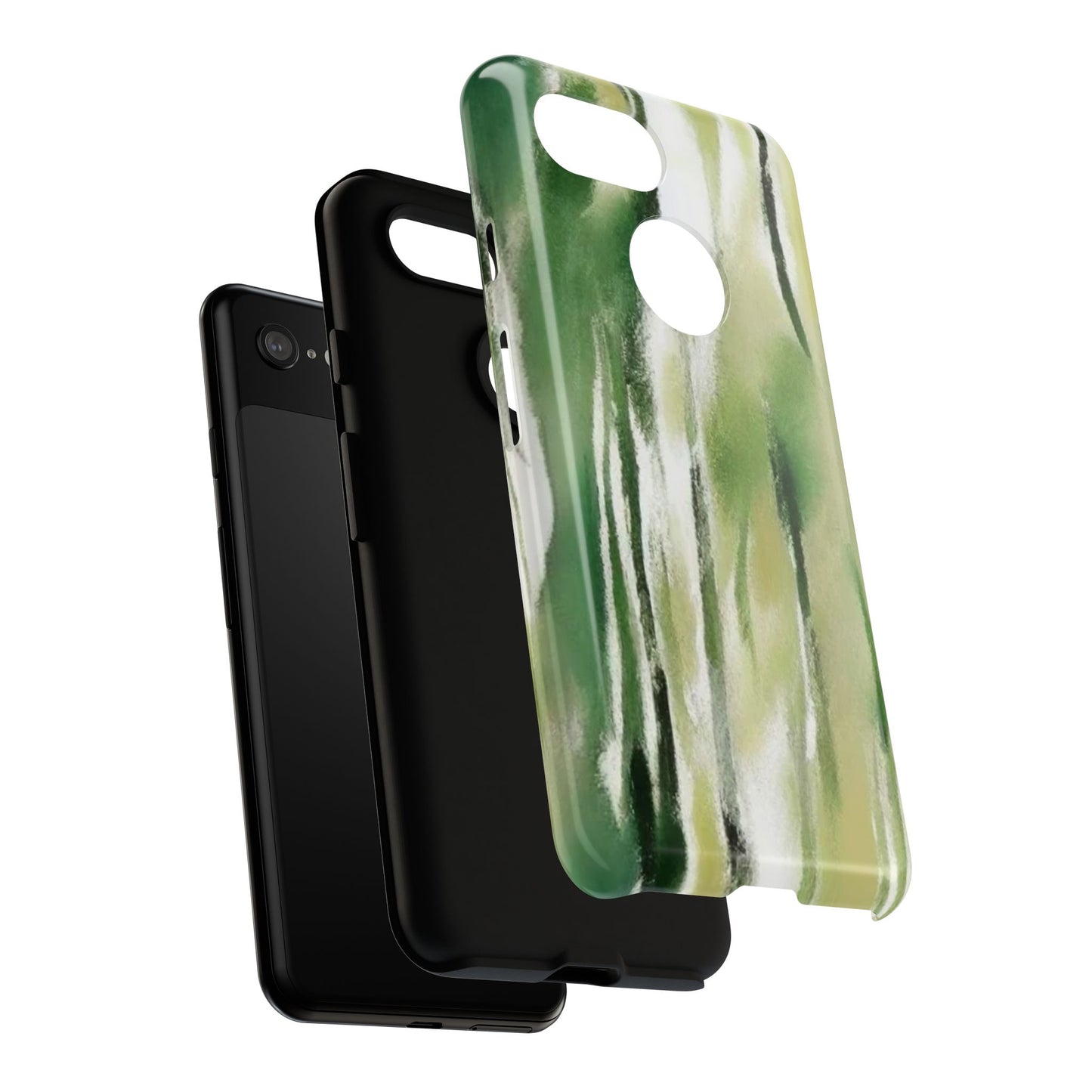 Abstract Green Phone Case - Modern Tough Cases for Nature Lovers, Gift for Students, Eco-Friendly, Stylish Protection