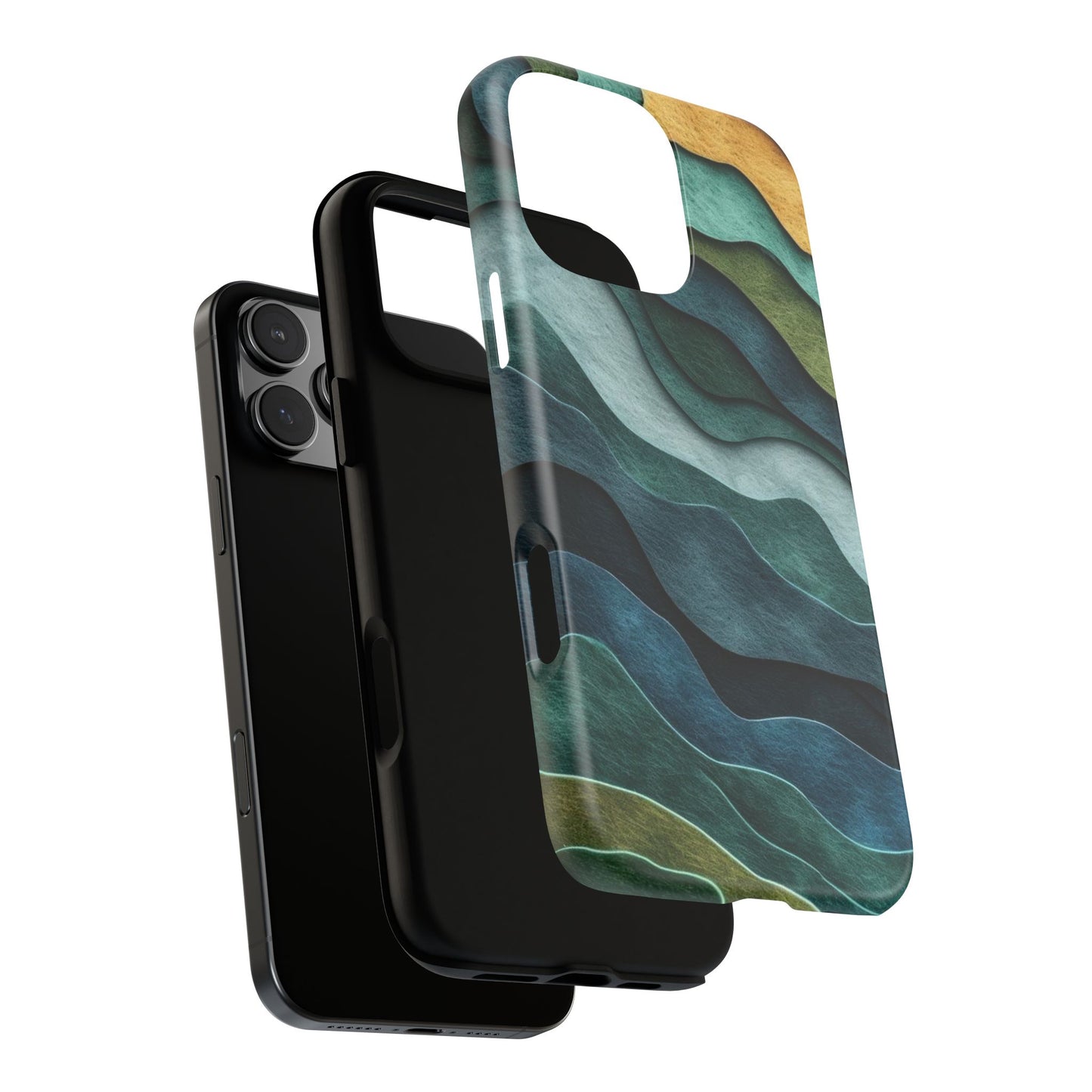 Artistic Phone Case - Waves Design, Eco-Friendly, Unique Gifts, Trendy Accessories, Perfect for Nature Lovers, Christmas Gift