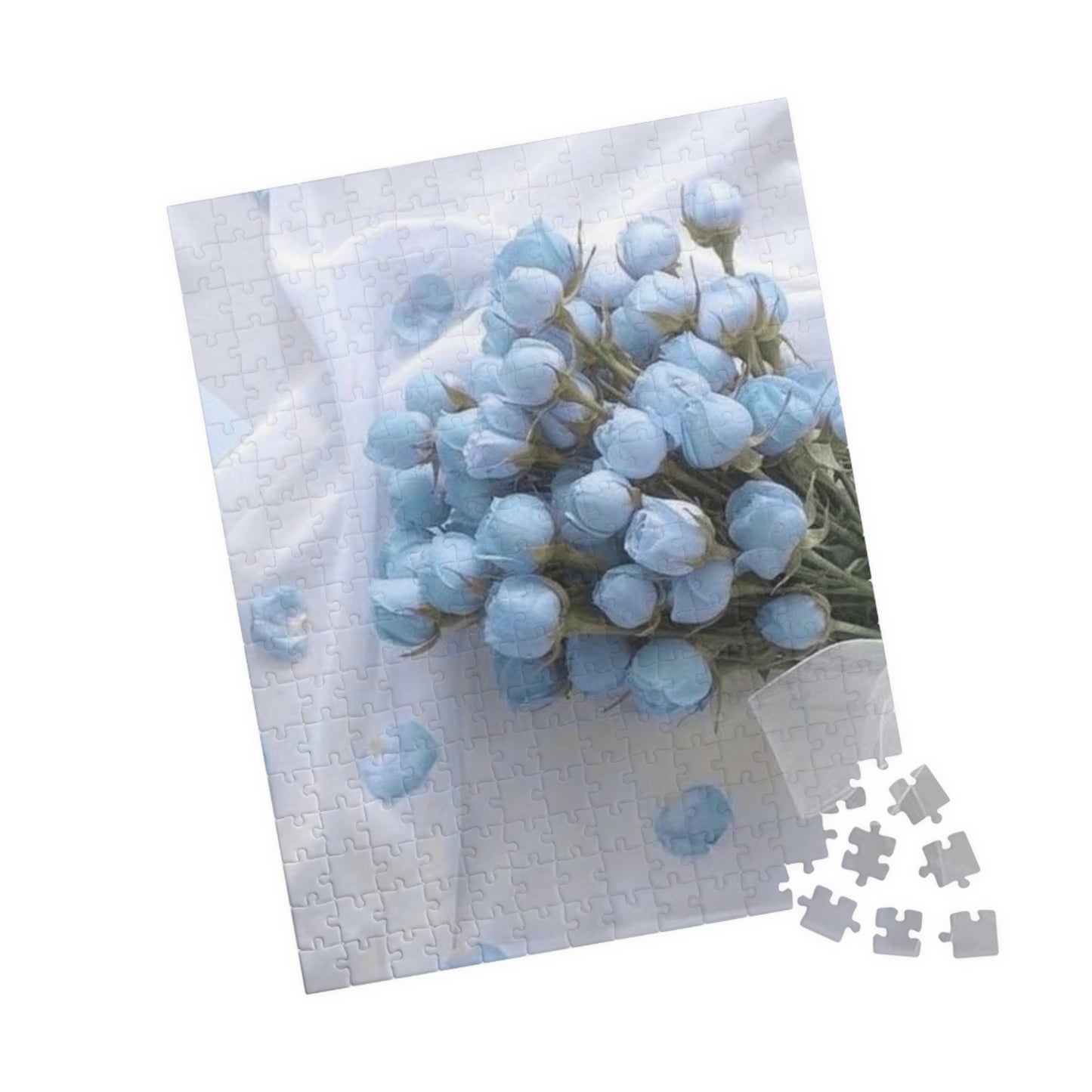 Blue Floral Bouquet Jigsaw Puzzle - Relaxing Decor, Nature Lover Gift, Family Activity, Home Entertainment, 110-1014 Pieces