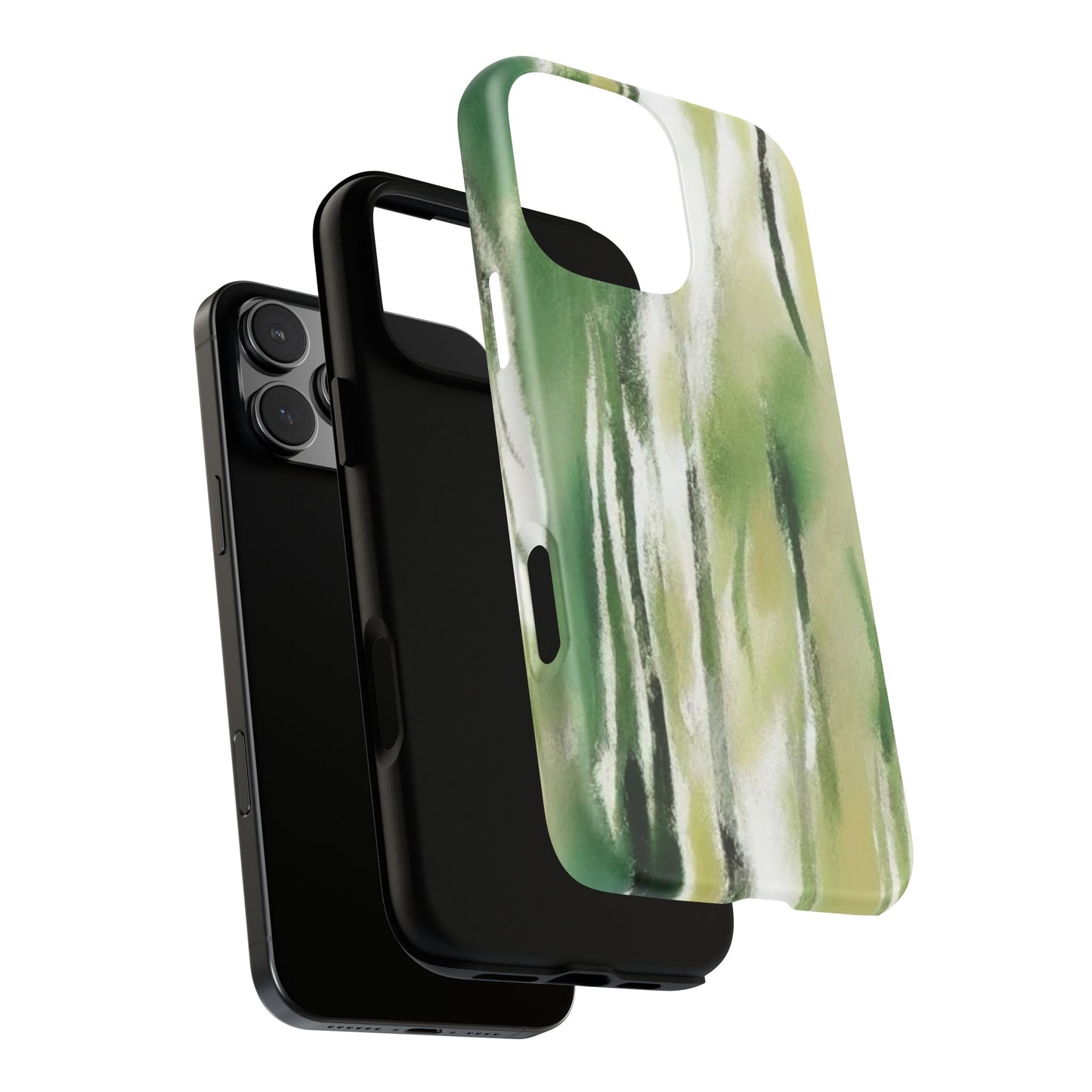 Abstract Green Phone Case - Modern Tough Cases for Nature Lovers, Gift for Students, Eco-Friendly, Stylish Protection