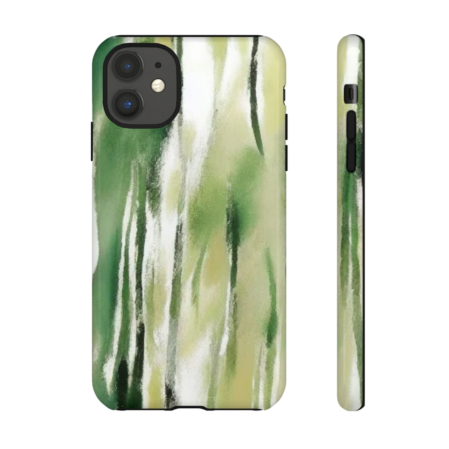 Abstract Green Phone Case - Modern Tough Cases for Nature Lovers, Gift for Students, Eco-Friendly, Stylish Protection