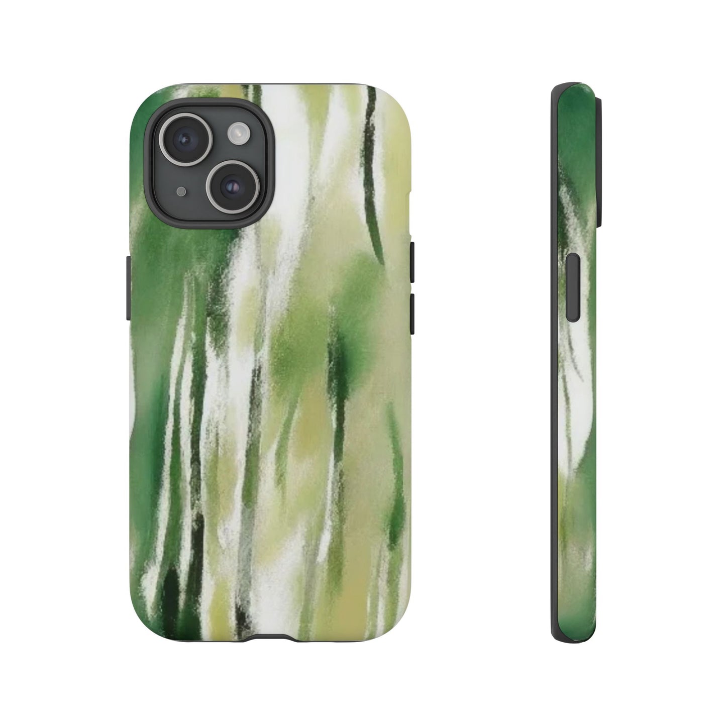 Abstract Green Phone Case - Modern Tough Cases for Nature Lovers, Gift for Students, Eco-Friendly, Stylish Protection