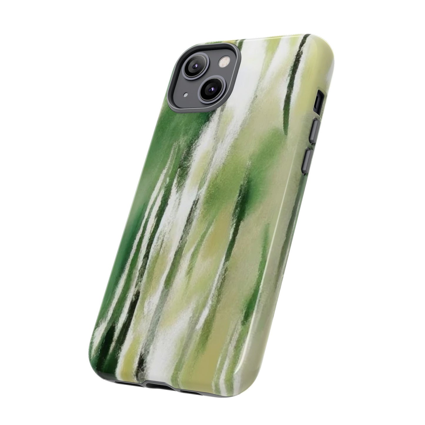 Abstract Green Phone Case - Modern Tough Cases for Nature Lovers, Gift for Students, Eco-Friendly, Stylish Protection