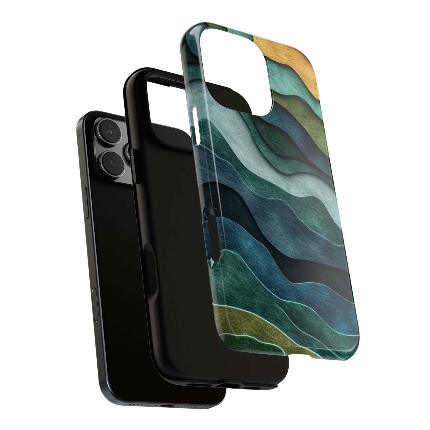 Artistic Phone Case - Waves Design, Eco-Friendly, Unique Gifts, Trendy Accessories, Perfect for Nature Lovers, Christmas Gift