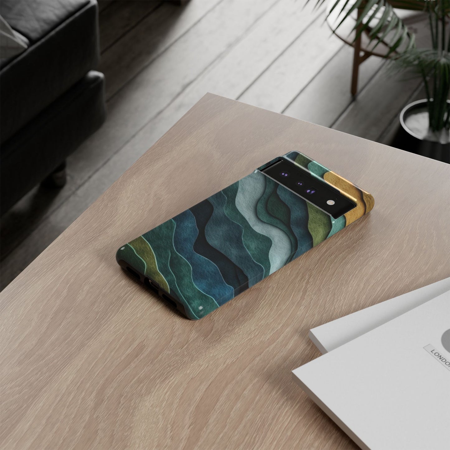 Artistic Phone Case - Waves Design, Eco-Friendly, Unique Gifts, Trendy Accessories, Perfect for Nature Lovers, Christmas Gift