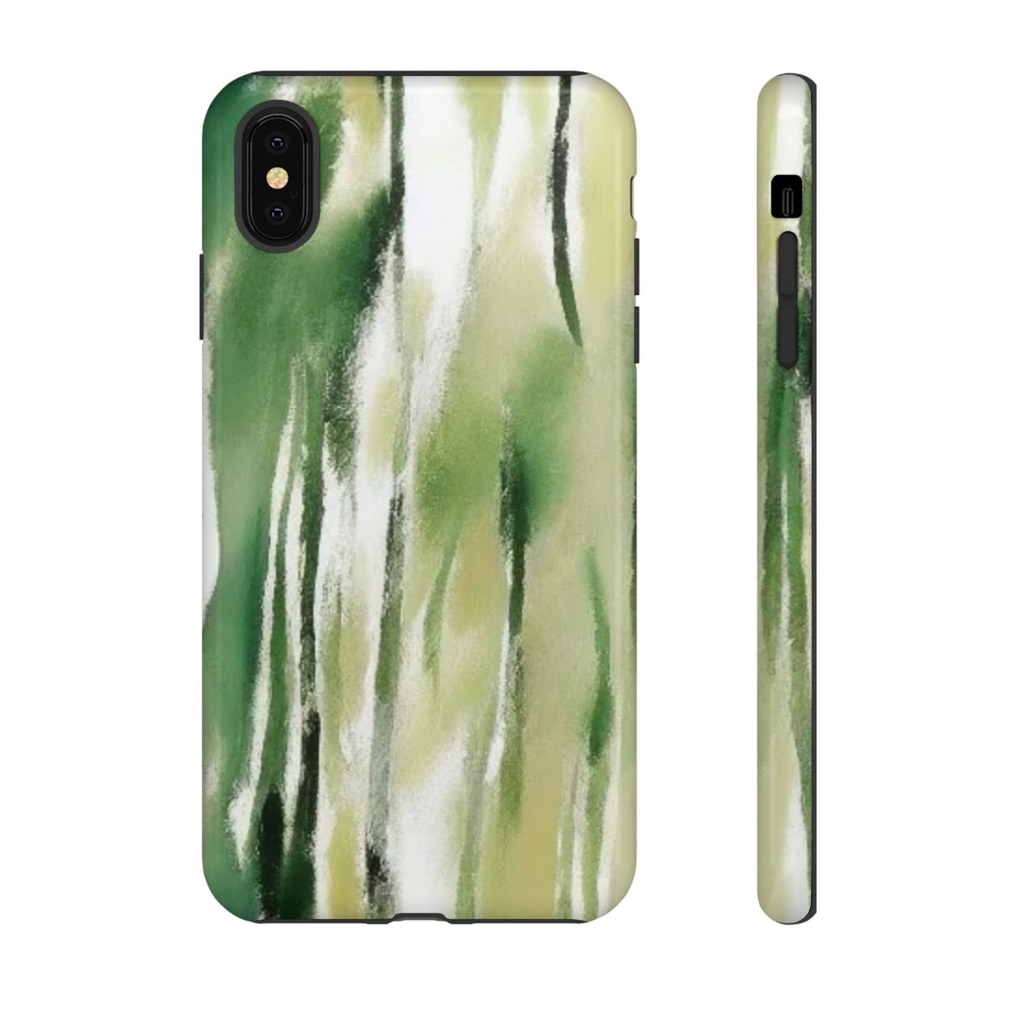 Abstract Green Phone Case - Modern Tough Cases for Nature Lovers, Gift for Students, Eco-Friendly, Stylish Protection