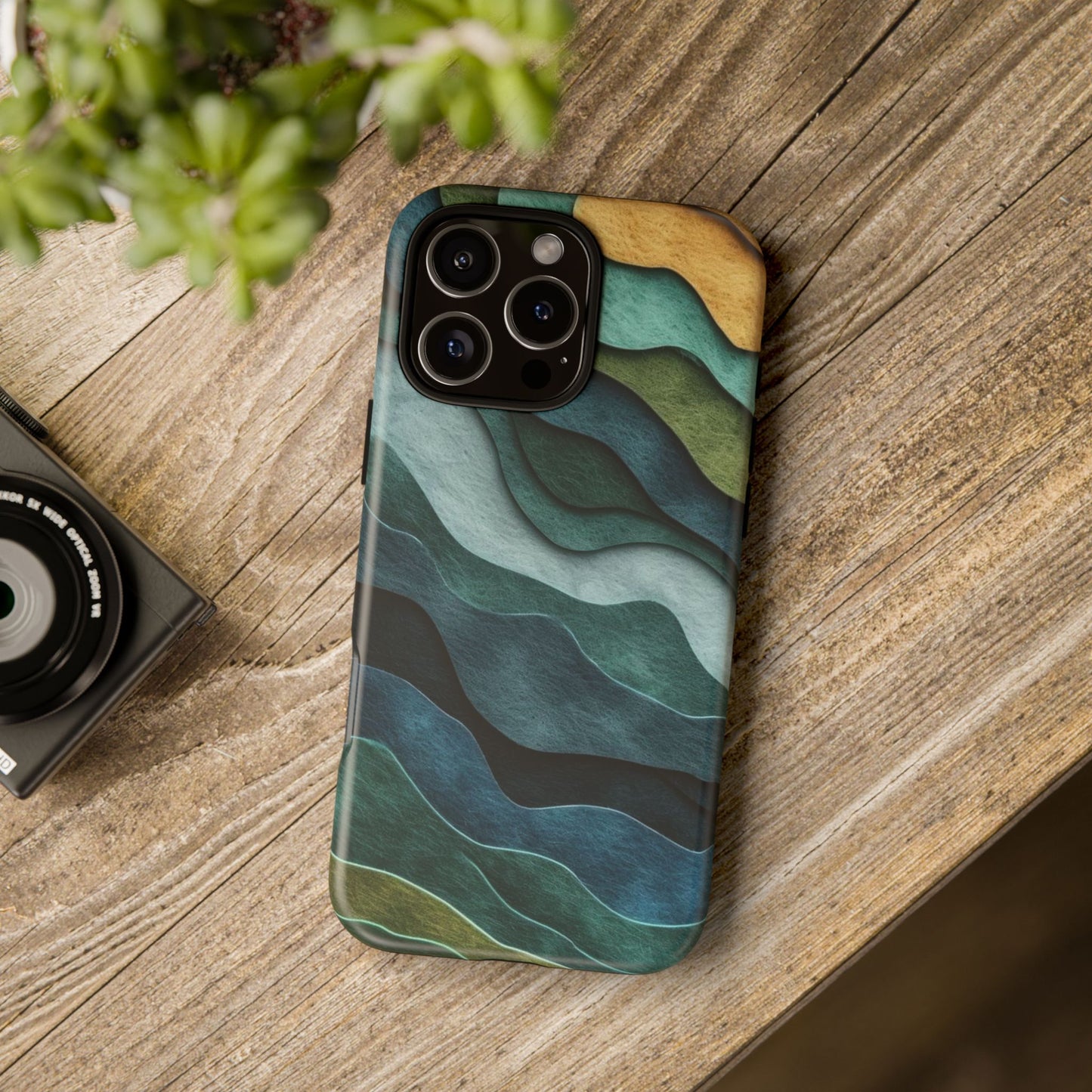 Artistic Phone Case - Waves Design, Eco-Friendly, Unique Gifts, Trendy Accessories, Perfect for Nature Lovers, Christmas Gift