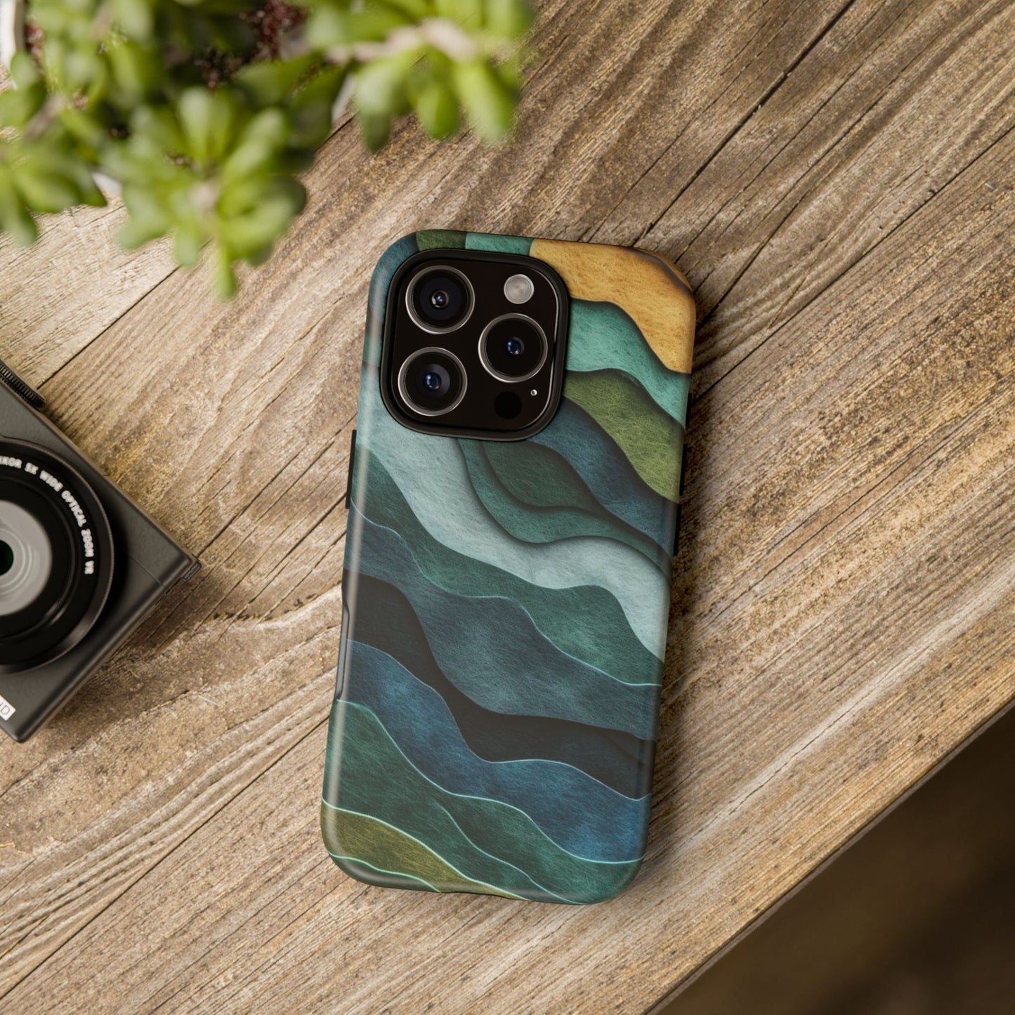 Artistic Phone Case - Waves Design, Eco-Friendly, Unique Gifts, Trendy Accessories, Perfect for Nature Lovers, Christmas Gift