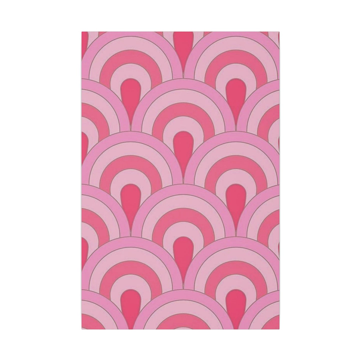 Abstract Pink Waves Canvas Art, Modern Wall Decor, Retro Geometric Print, Living Room, Bedroom, Art Gift